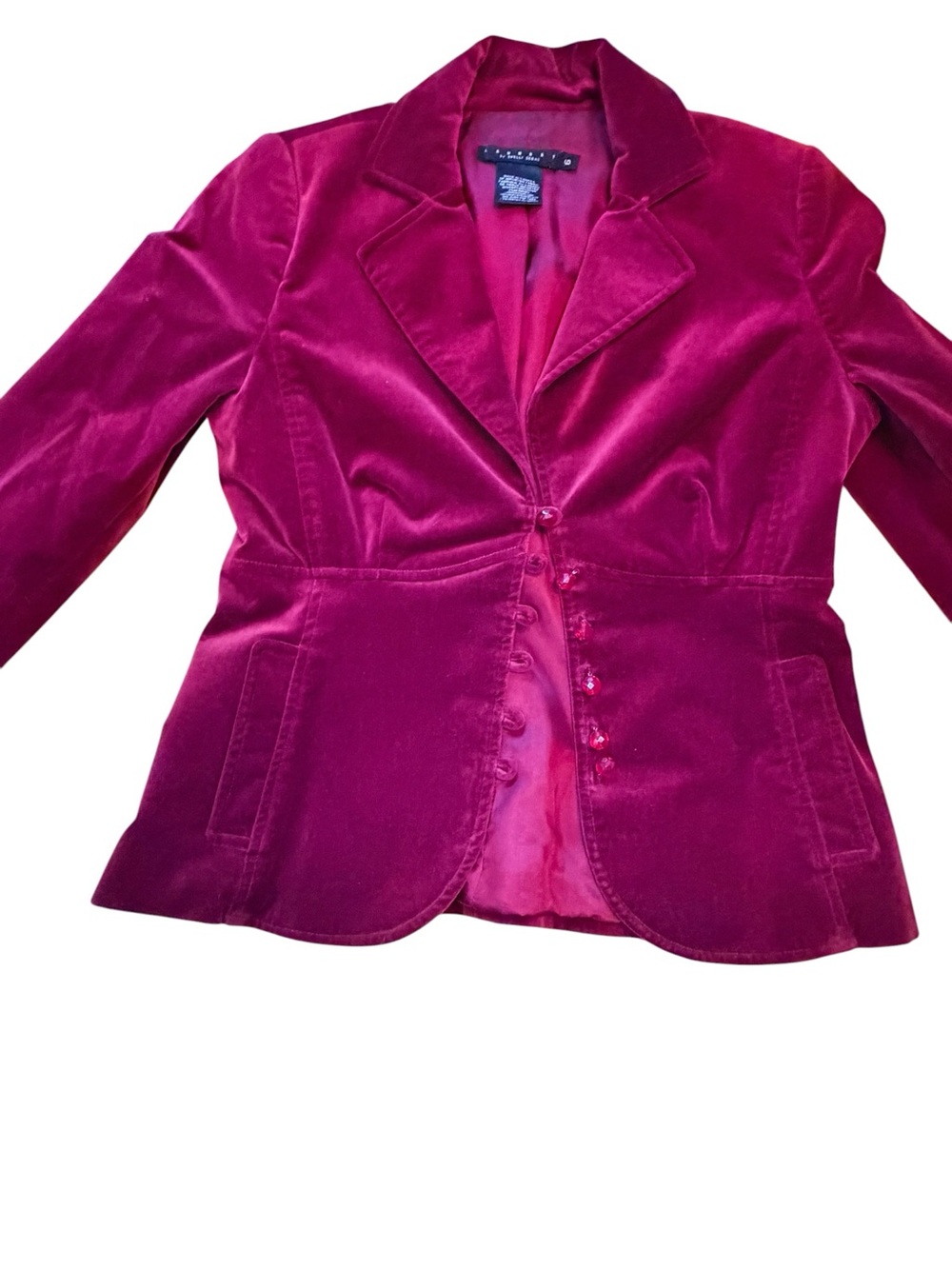 Laundry by Shelli Segal Velvet Blazer in Rich Raspberry